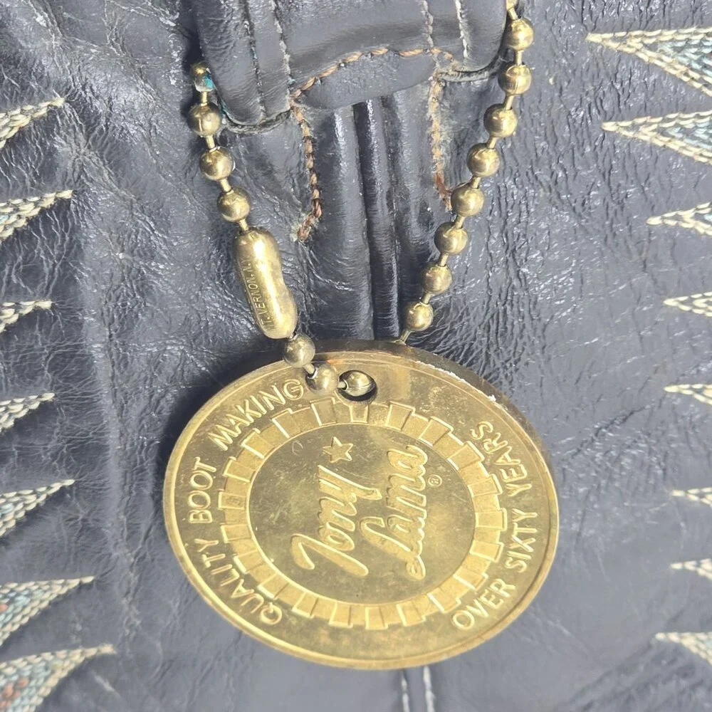 Vintage Exotic Tony Lama Python Snakeskin Men's 9 Brown Cowboy Western Boots USA - Picture 10 of 16